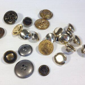 Lot of 22 Metal Buttons - mixed lot. sewing, crafts